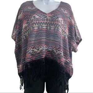 5 for 20 Almost Famous flowy oversized poncho top